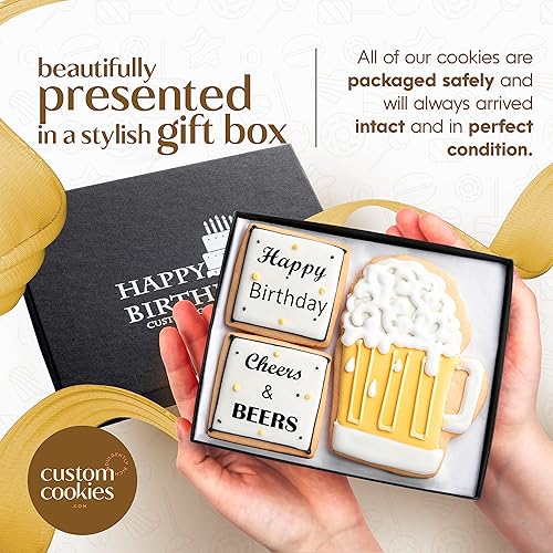 Miniatura 6 de Cesta de regalo de feliz cumpleaños, galletas de azúcar personalizadas, galletas de feliz cumpleaños en caja de regalo, entrega por Prime -