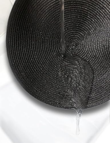 Miniatura 63 de HODJOY Mantel individual redondo tejido para interiores y exteriores, 15 pulgadas, juego de 6 unidades (aguamarina) Aqua,Negro,Verde lima,Azul