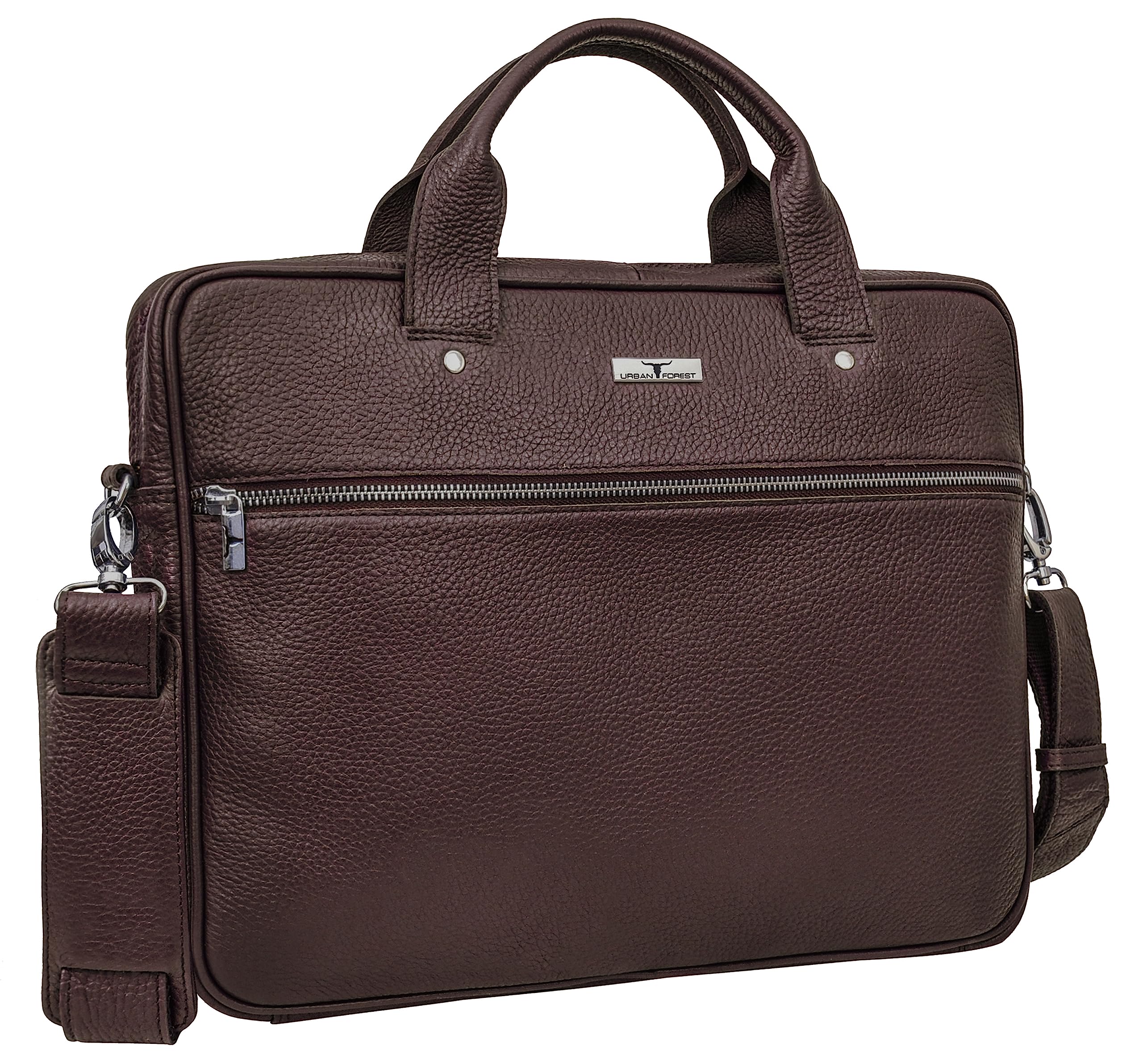 URBAN FOREST Xander Brown Leather Messenger Bag for Men
