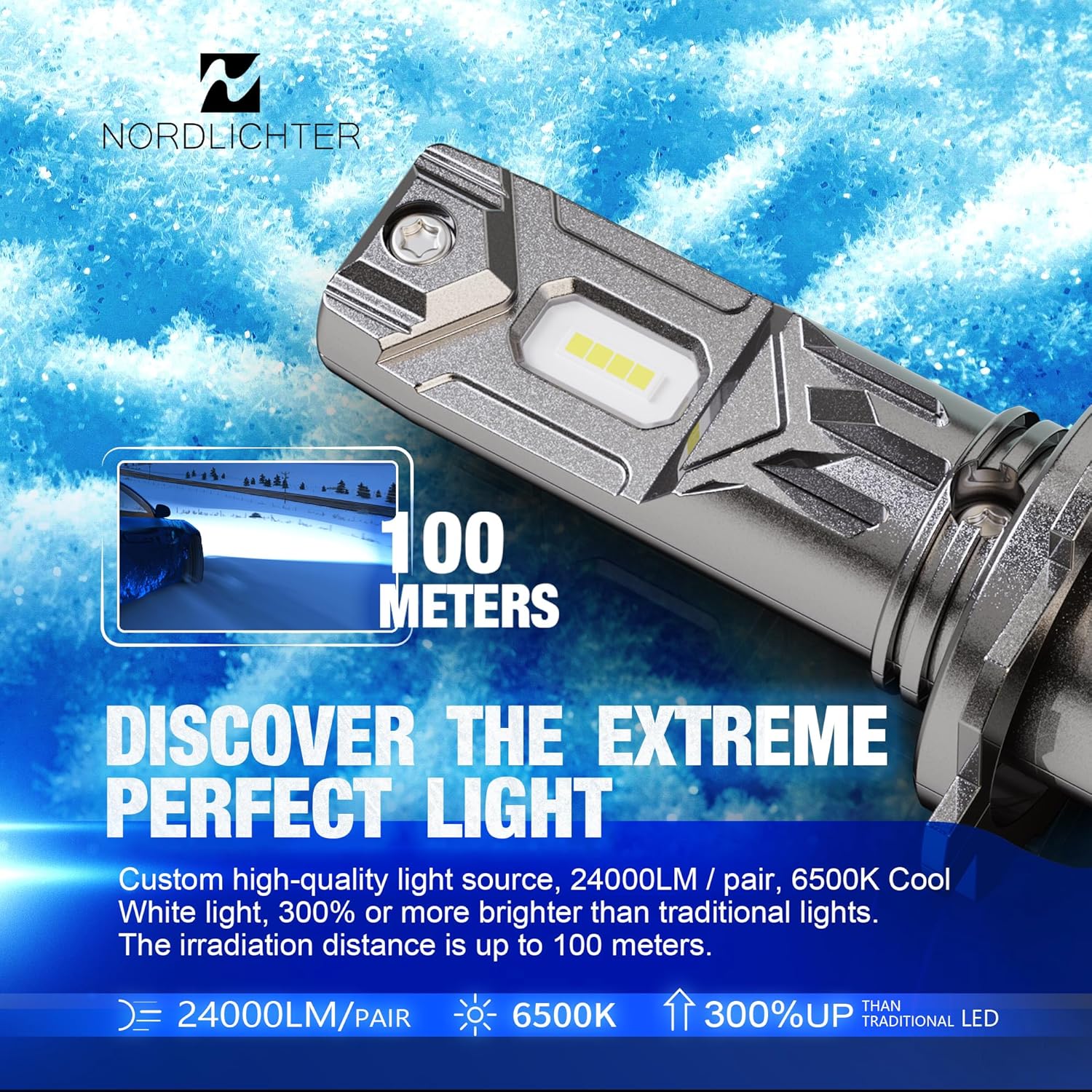 H7 Bulbs, H7 Fog Light No Adapter Required 1:1 Mini Size Plug & Play 6500K Xenon White Fanless Wireless Light, Pack of 2