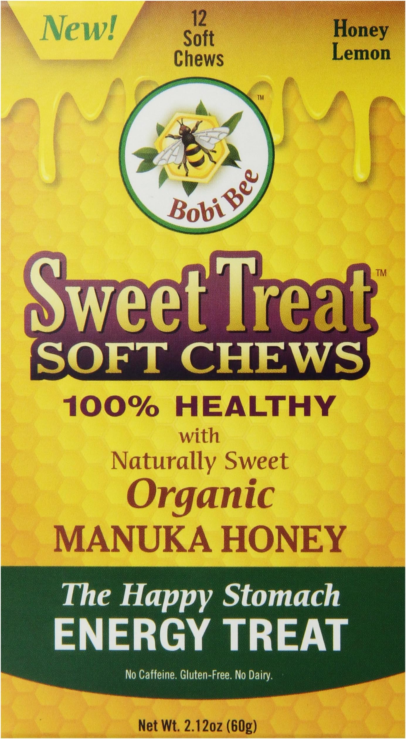 Cureceuticals Bobi Bee Manuka Honey Sweet Treat Energy Soft Chews Club Pack, 72 Count (Pack of 4)