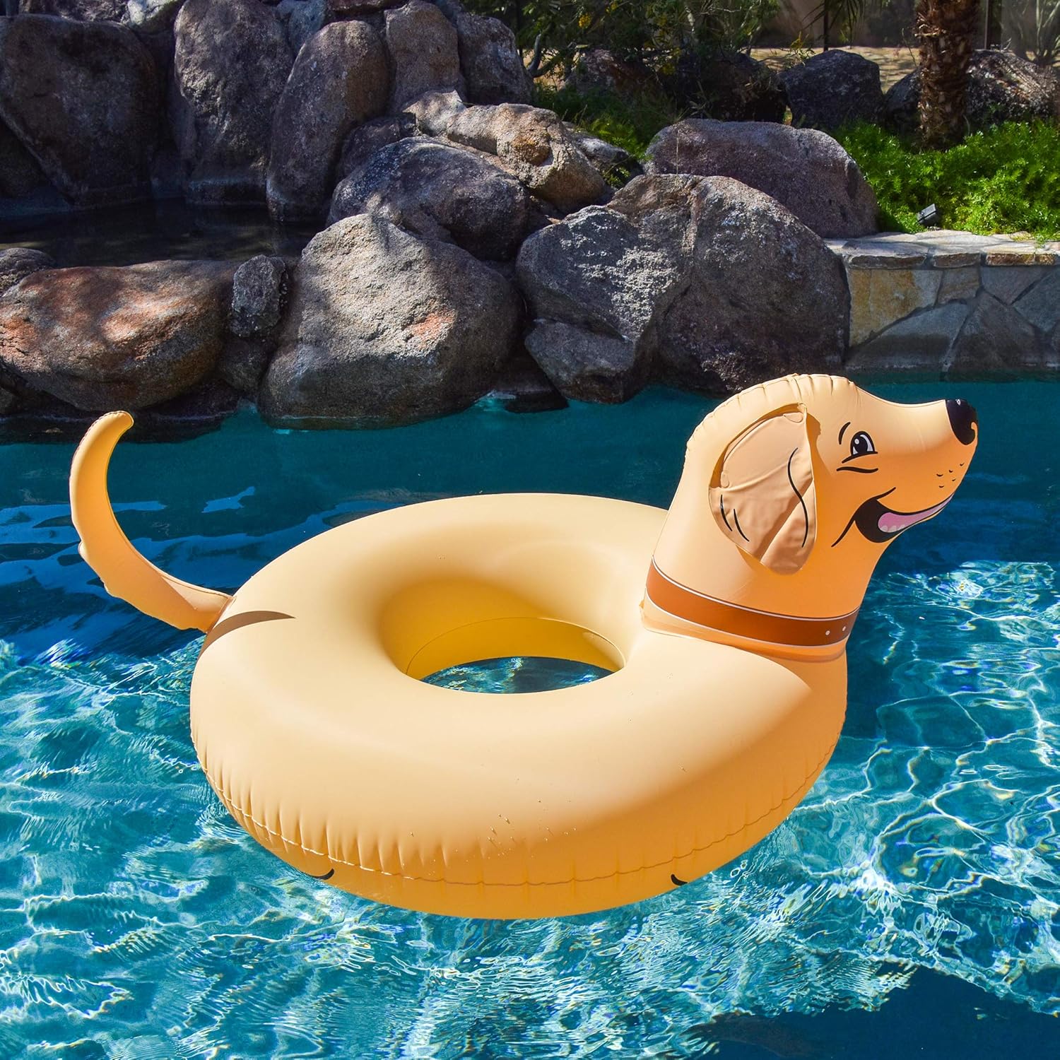 GoFloats Buddy The Dog Party Tube Inflatable Raft, Float in Style (for Adults and Kids)