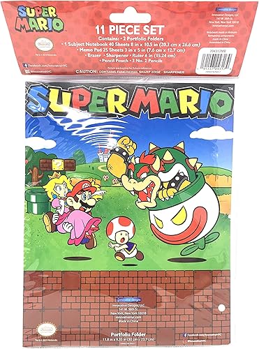 Miniatura 2 de Innovative Designs Super Mario School Stationary Set 11pc Value Pack