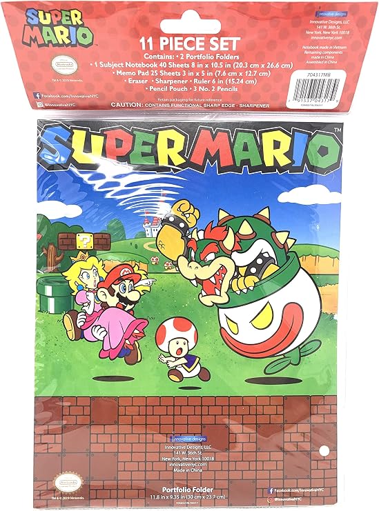 Innovative Designs Super Mario School Stationary Set 11pc Value Pack