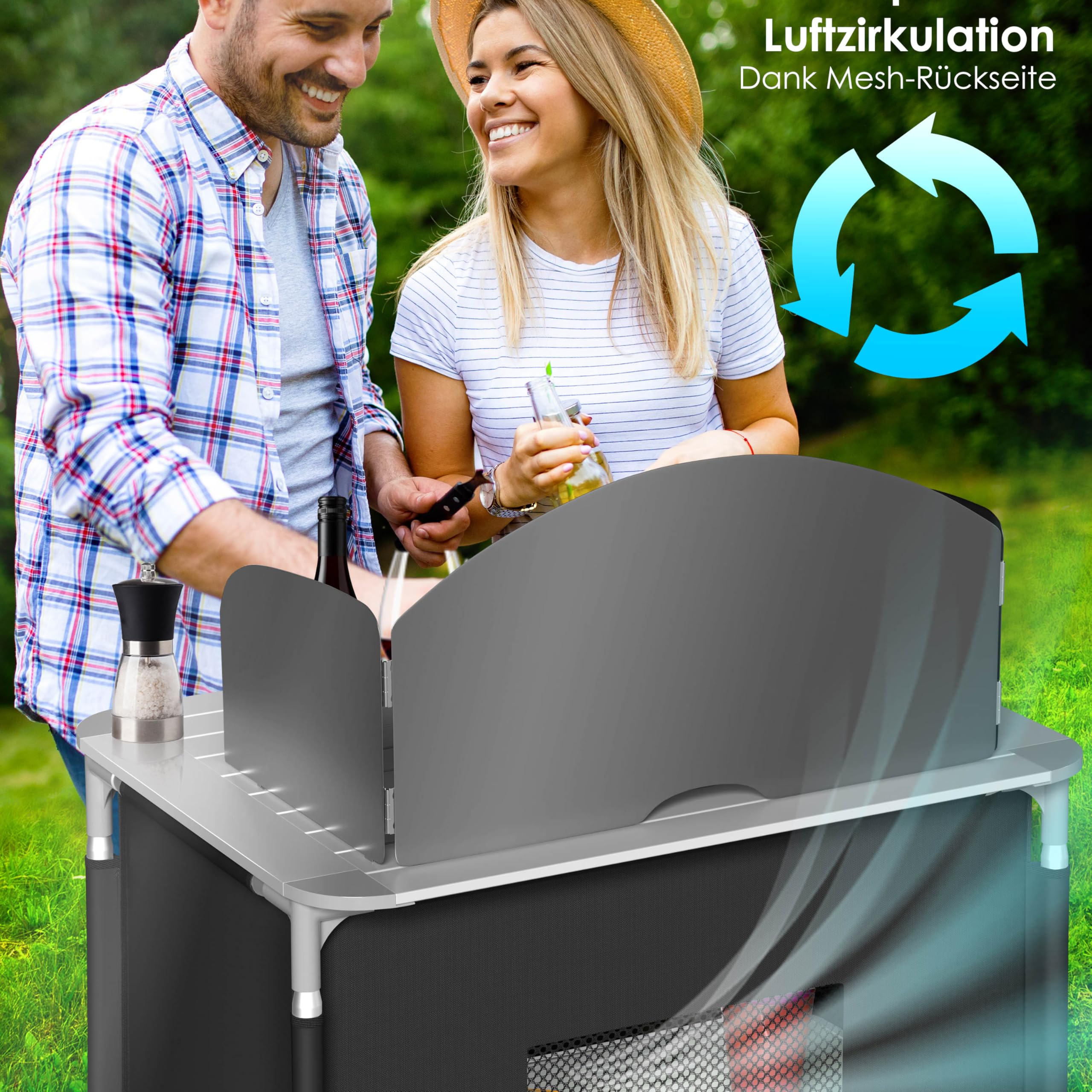 KESSER® Armoire de Camping, Cuisine de Camping avec Structure en Aluminium, Sac de Transport fourni, Armoire de Cuisine pour Camping, Meuble de Camping, Plein air