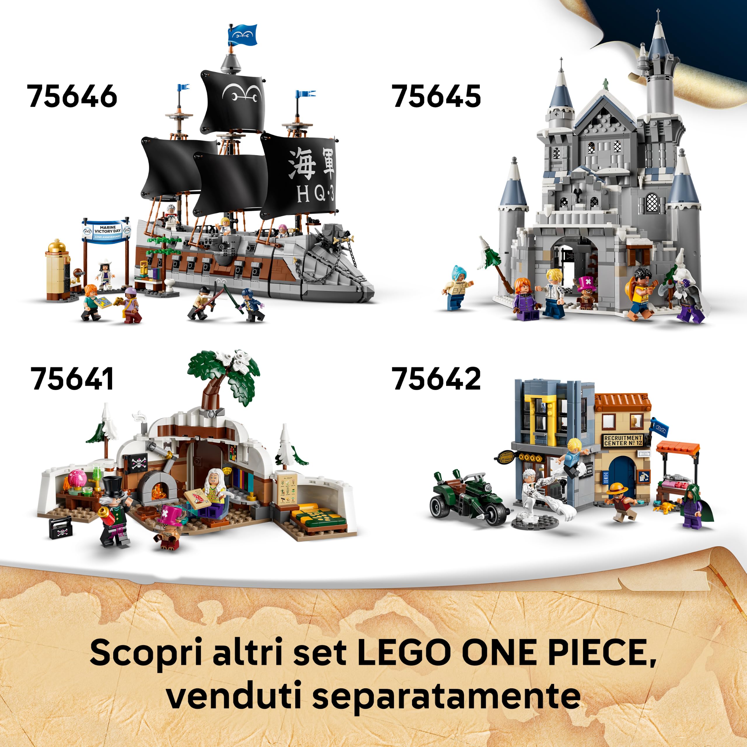 LEGO ONE PIECE Dori Contro Brogi – Giganti di Little Garden - Giocattolo Interattivo con 2 Action Figure e 5 Minifigure - Regalo per Bambini, Bambine e Fan da 9 Anni in su - 75644