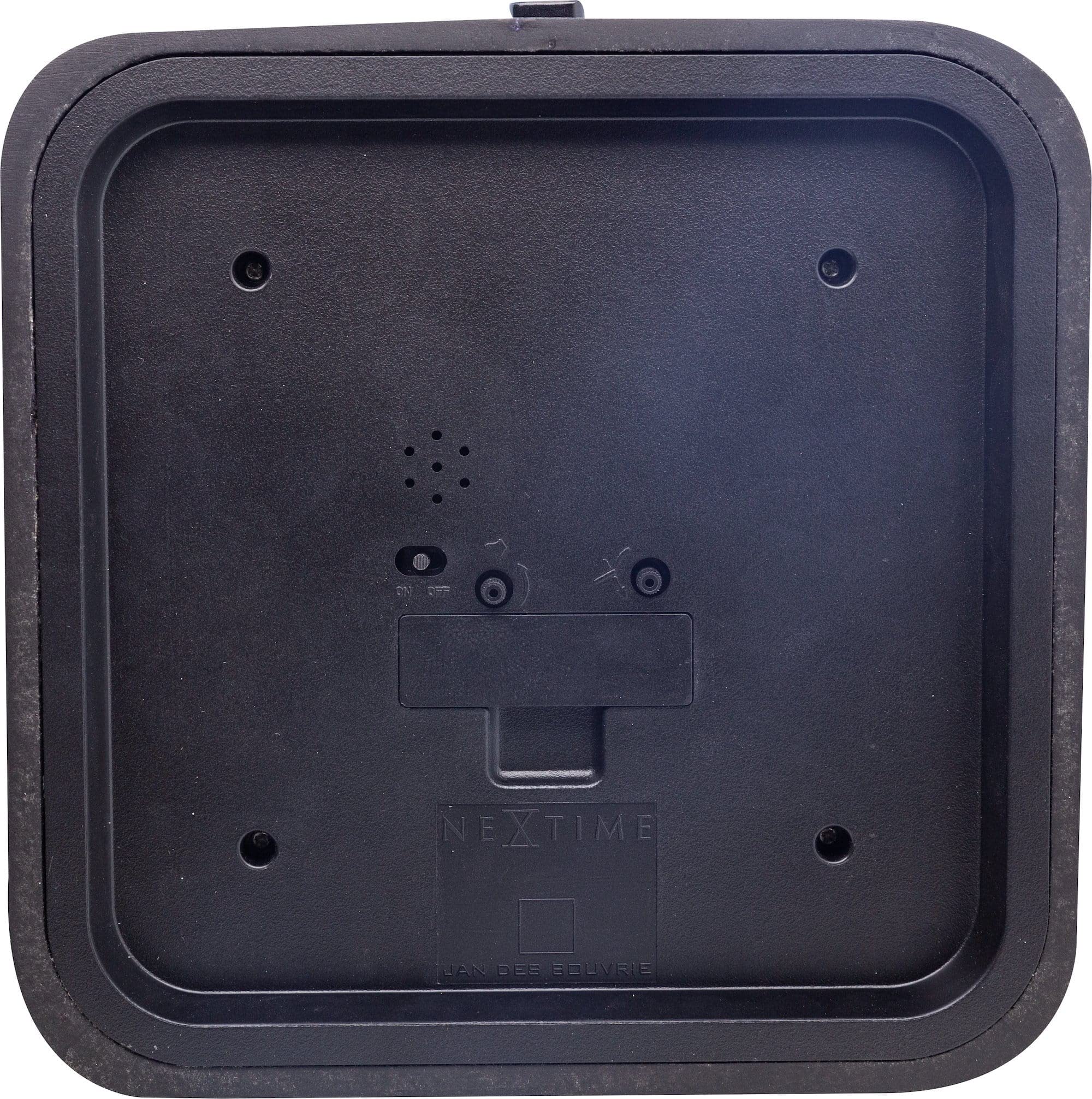 NeXtime Square Alarm Tischuhren, Metall und Kunststoff, Schwarz, 20 x 20 x 6 cm