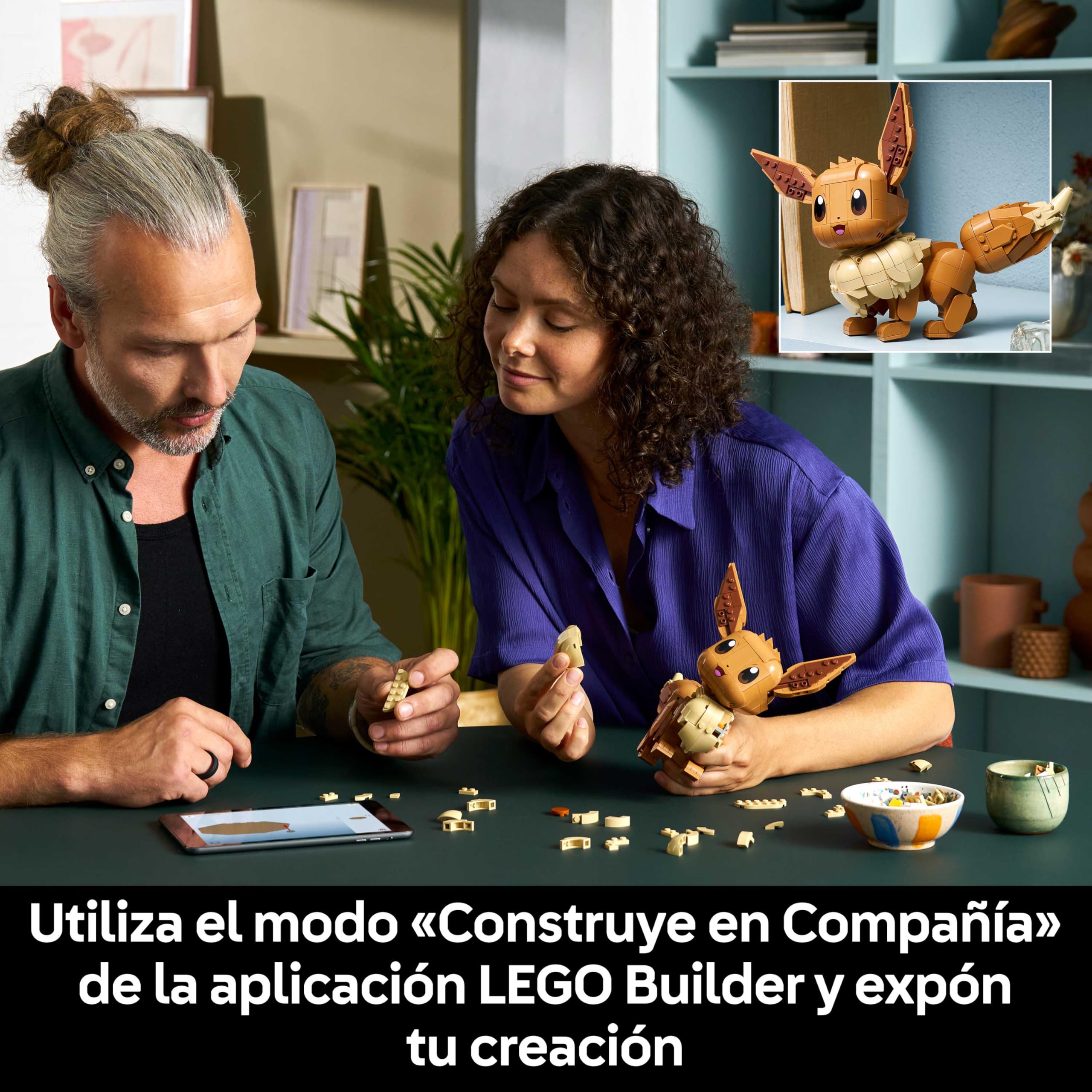 LEGO Pokémon Eevee - Kit de Construcción para Adultos - Maqueta 3D de Puzzle Anime - Figura Articulada con Extremidades, Orejas y Cola Móviles - Decoración de la Habitación - Regalo Gamer - 72151