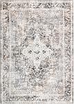 YOH Boho rug lavable 5x7, Charcoal Gray Vintage Non Slip Area Rug, Tapis intérieur dérangé pour salon chambre bureau de cuisine