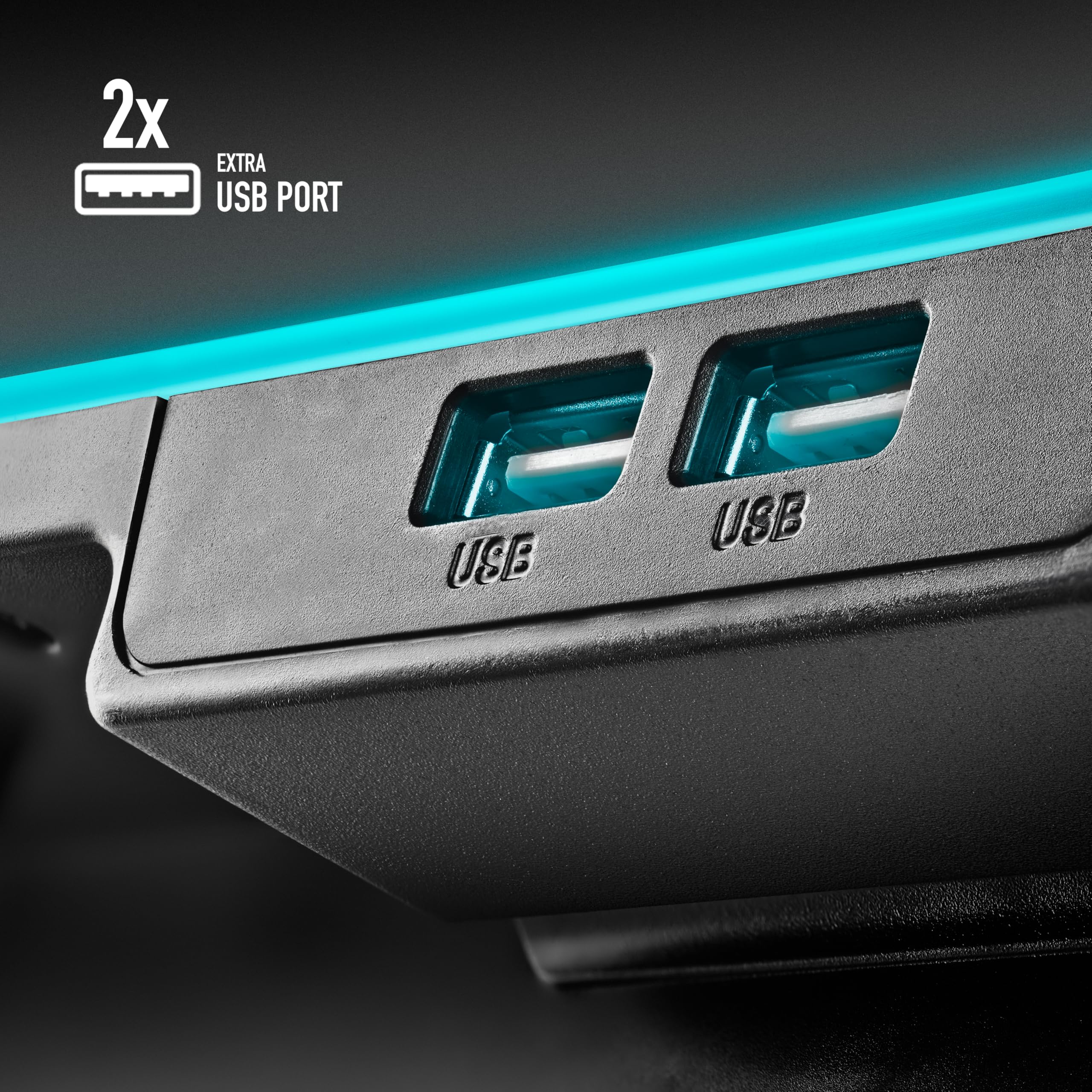 NGS Hero Stand - Base di raffreddamento per laptop, 6 ventole silenziose, RGB, LCD, regolabile, USB, 2400 RPM