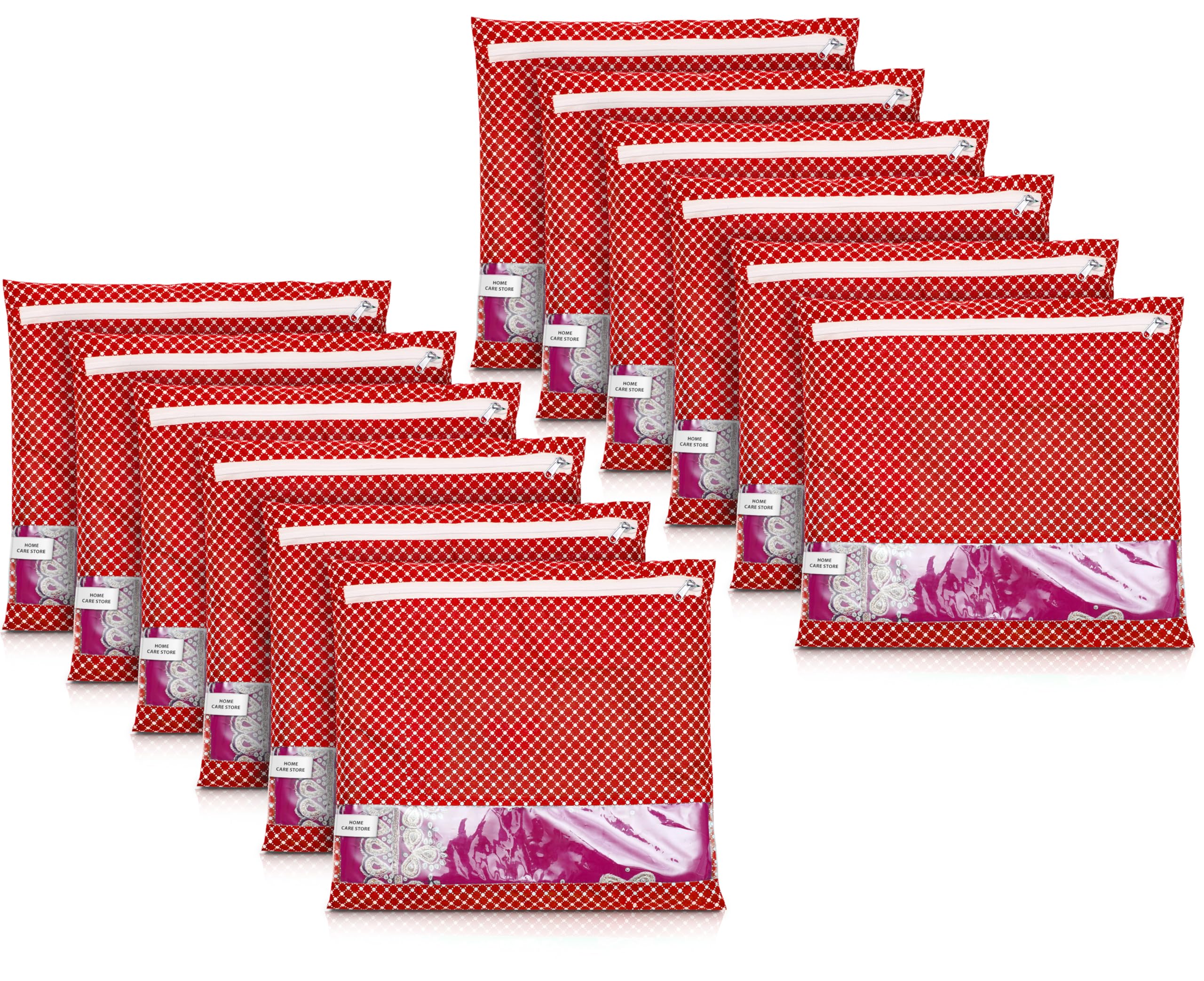 Home Care Store Single Cotton Saree Covers With Zip|Saree Packing Covers For Wedding (SET OF 12, Red) (B0D1JZGDM9) Amazon Price History, Amazon Price Tracker
