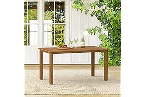 HDPS 6-Person Outdoor Teak Dining Table for Unforgettable Outdoor Dining Experiences