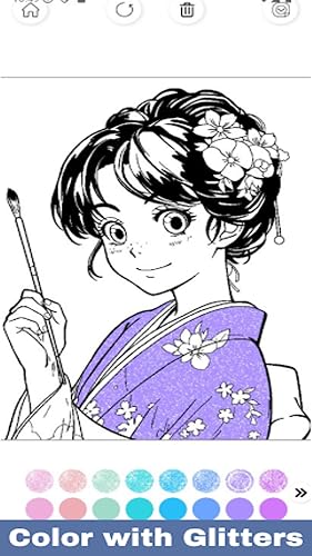 Japanese Girl Coloring Glitter – vue 2