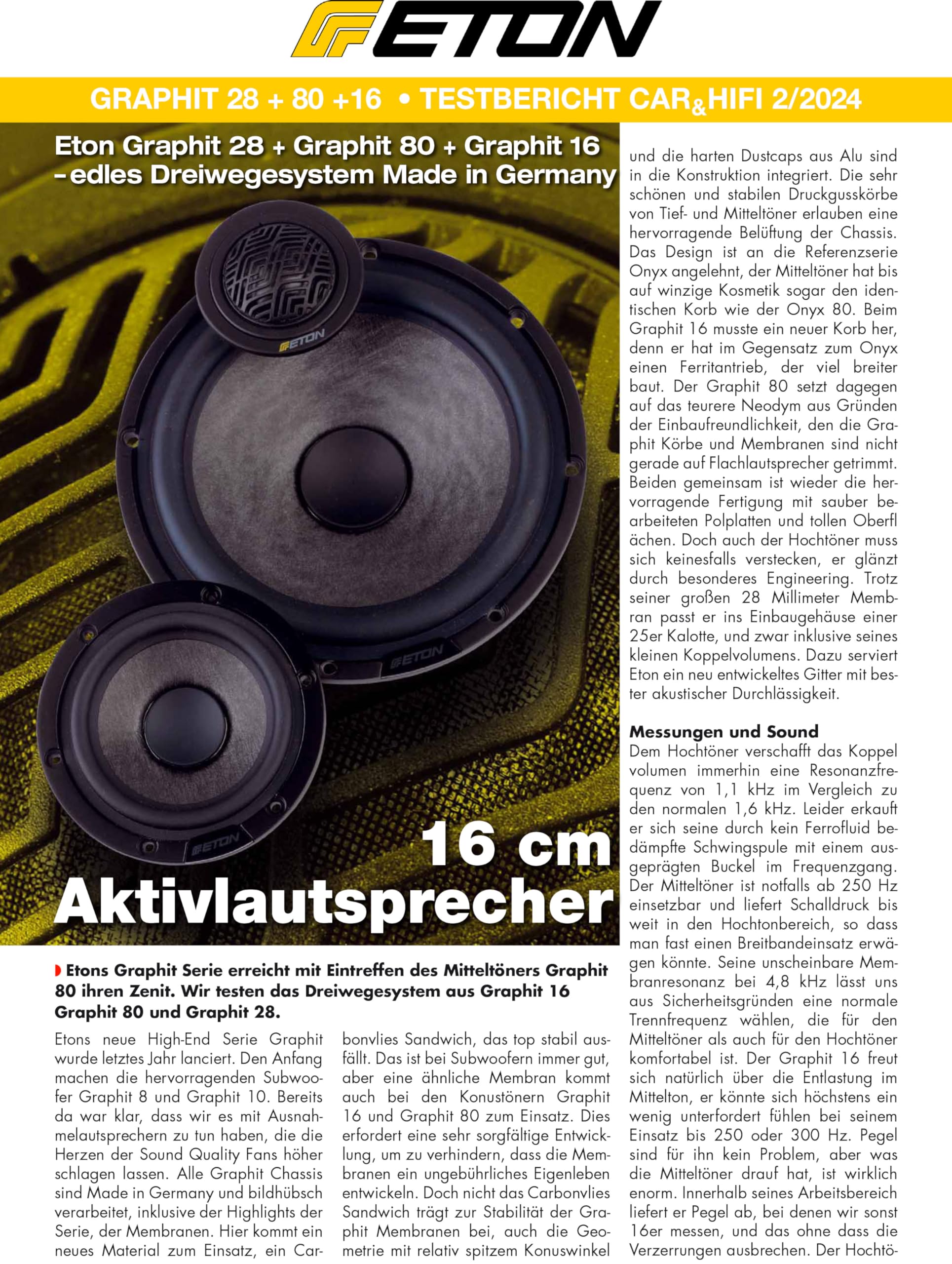 ETON Graphit 28: 28 mm (1 1/8“) High End Hochtöner, audiophiler Tweeter fürs Auto, 1 Paar