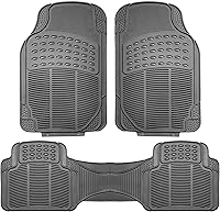 Vista 22 de FH Group Climaproof™ Juego de alfombrillas de vinilo antideslizantes recortables de 3 filas, ajuste universal para automóviles, camiones y SUV Negro