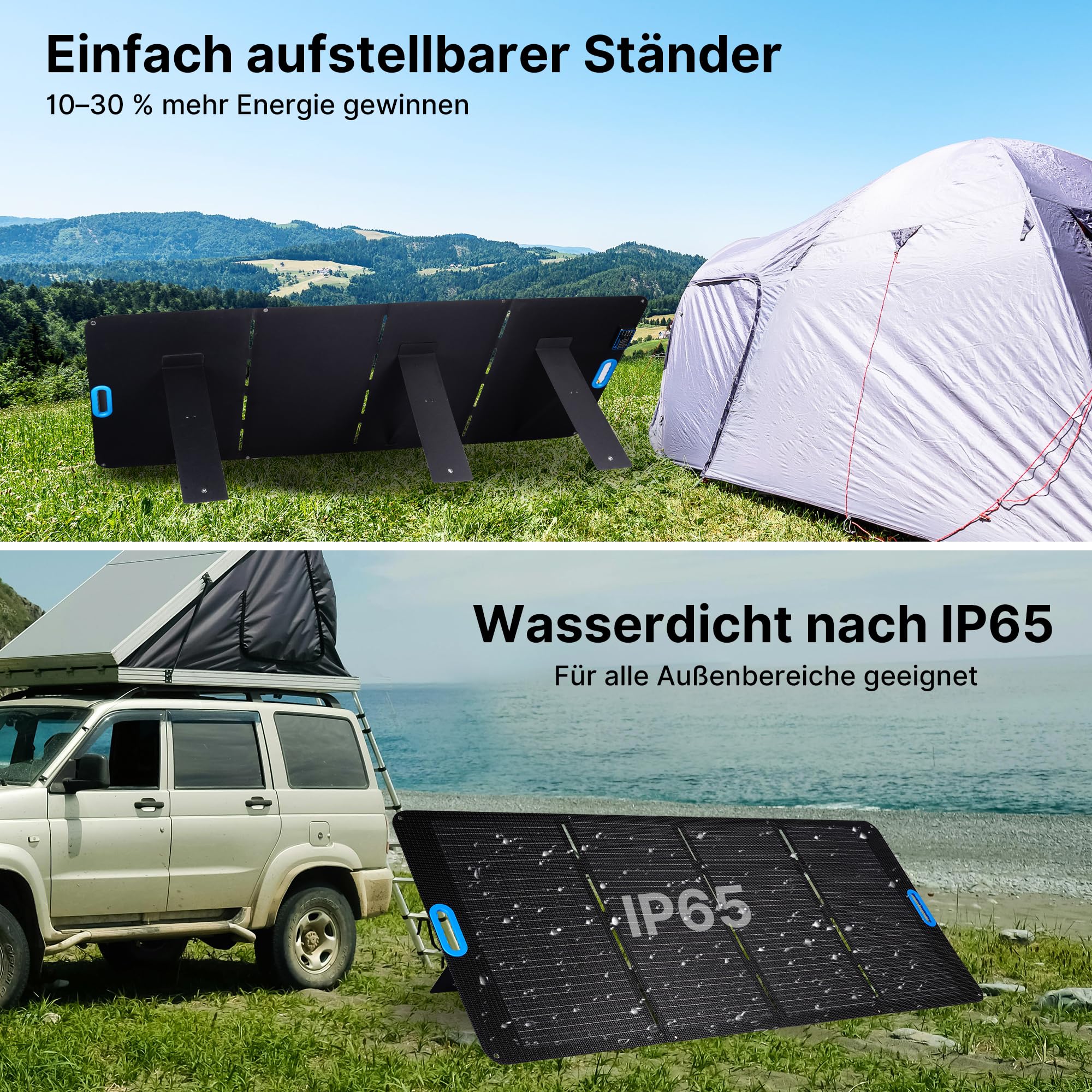 Nicesolar Solarpanel Faltbar 200W Solarmodul für Tragbare Powerstation Solargenerator