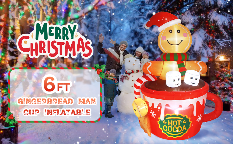 Amazon.com: Gardentime 6FT Christmas Gingerbread Man Inflatables