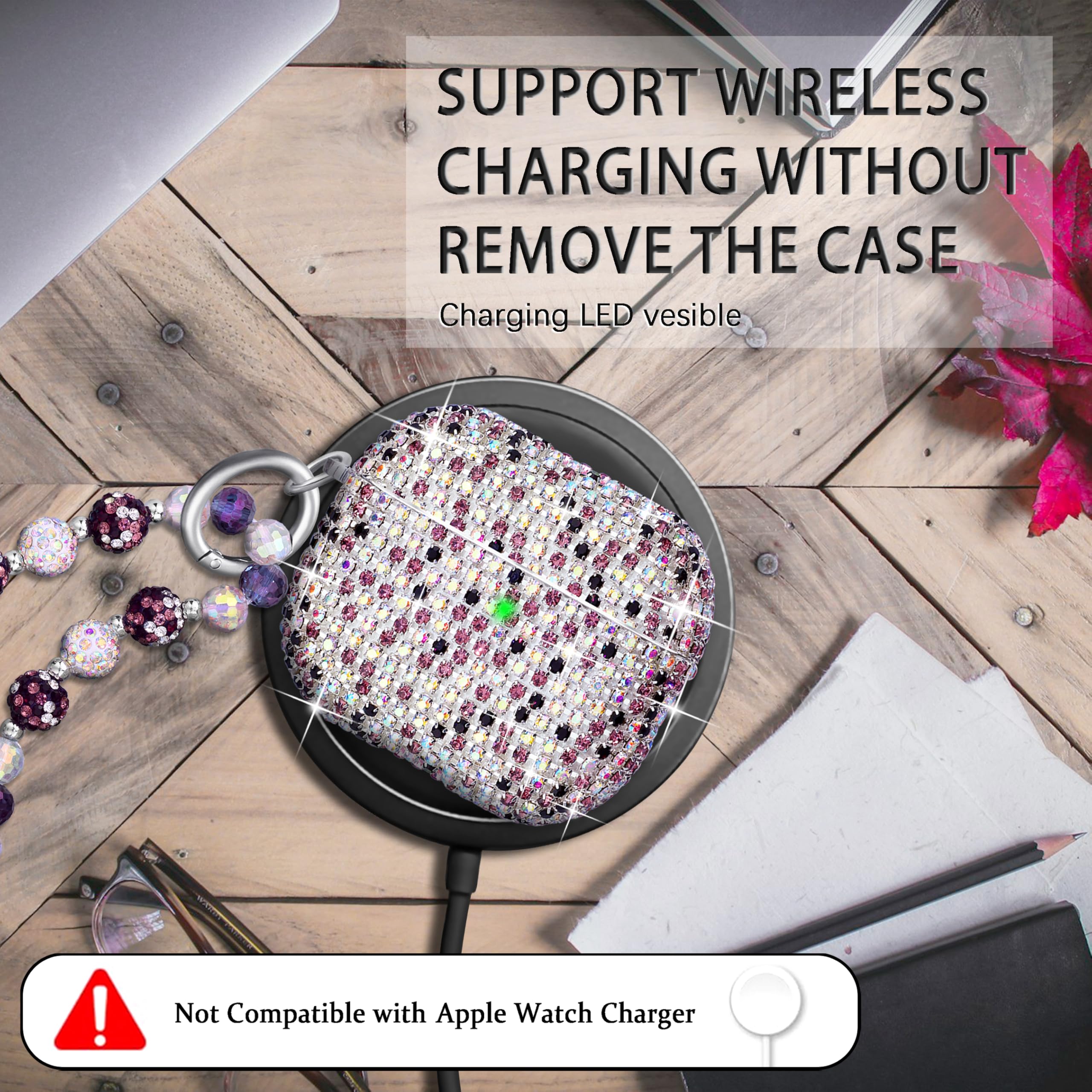 Reownest Custodia per AirPods di 4a Generazione (2024), Custodia Estetica Carina con Motivo Leopardato in Silicone Antiurto per Ragazze e Donne con Portachiavi per AirPods 4 –Marrone Scuro
