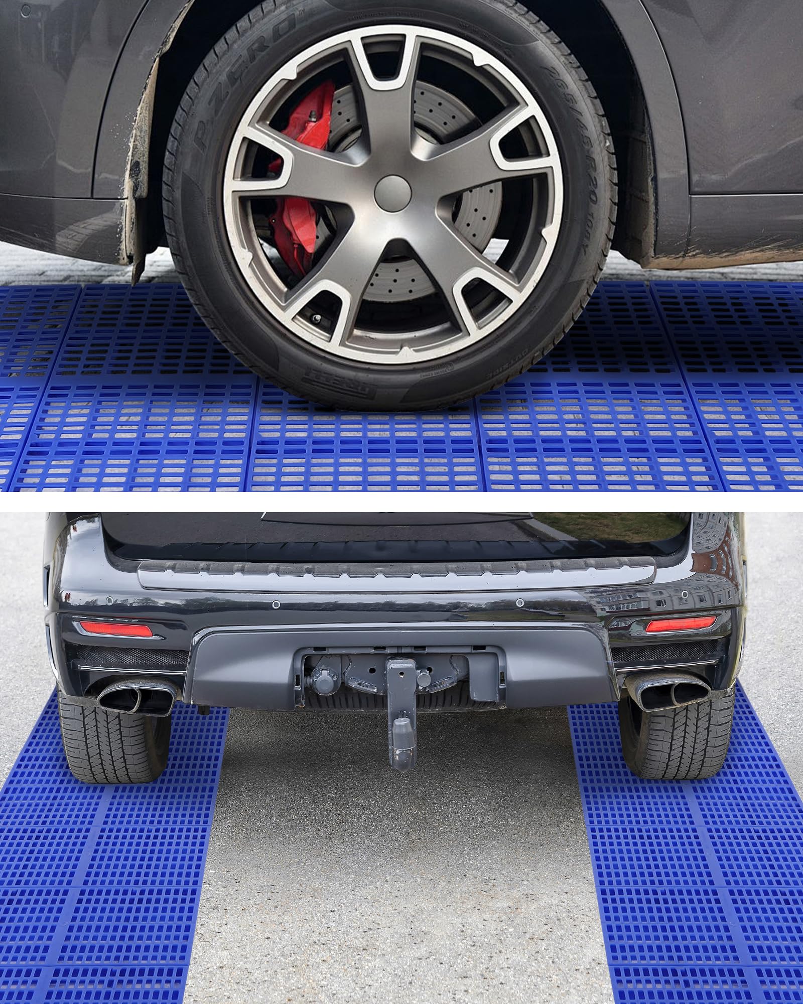 Set di 6 pallet in plastica blu - Antiscivolo, impermeabili, base traspirante - Portata 500kg, sovrapponibili - Ideali per magazzino, garage, cantina, uso industriale e domestico - 60x30x3 cm