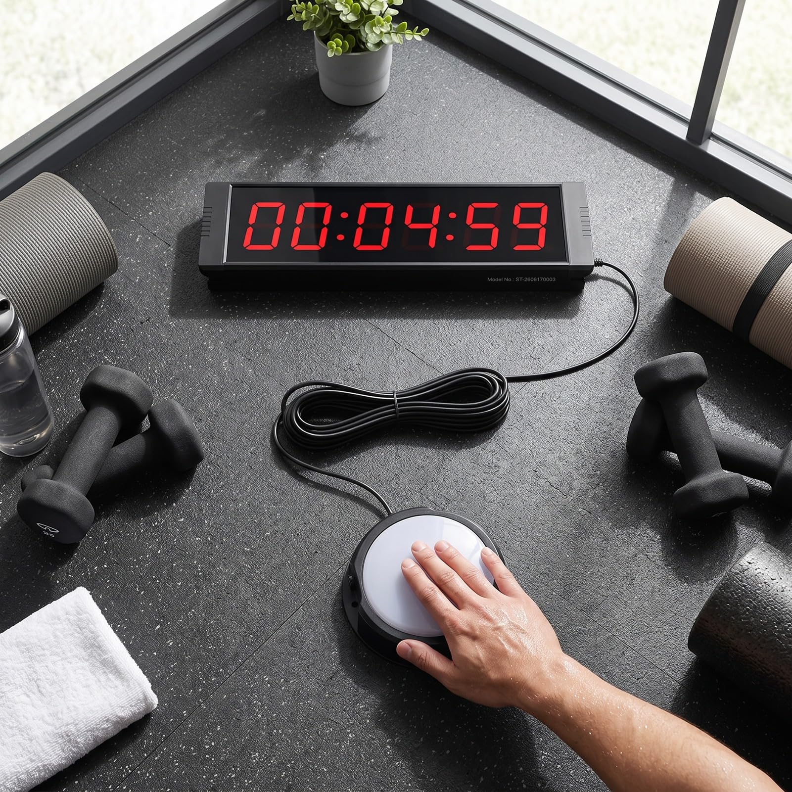 Hyuduo Minuteur de Gym LED Numérique, Chronomètre Compte à Rebours à 6