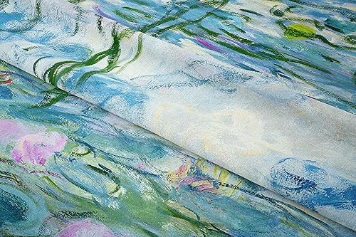 Miniatura 3 de Keveloya Claude Monet - Tapiz de ilustraciones de lirios de agua, 80 x 60 pulgadas para colgar en la pared para el dormitorio del hogar, fondo