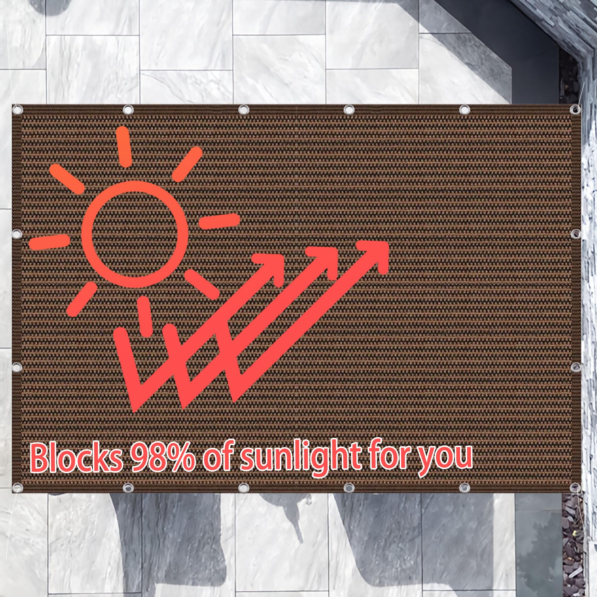 Filet d'ombrage avec œillets – Protection optimale des plantes pour serres, granges et utilisation en extérieur – Améliore la circulation de l'air et bloque la lumière du soleil – Résistant aux UV et