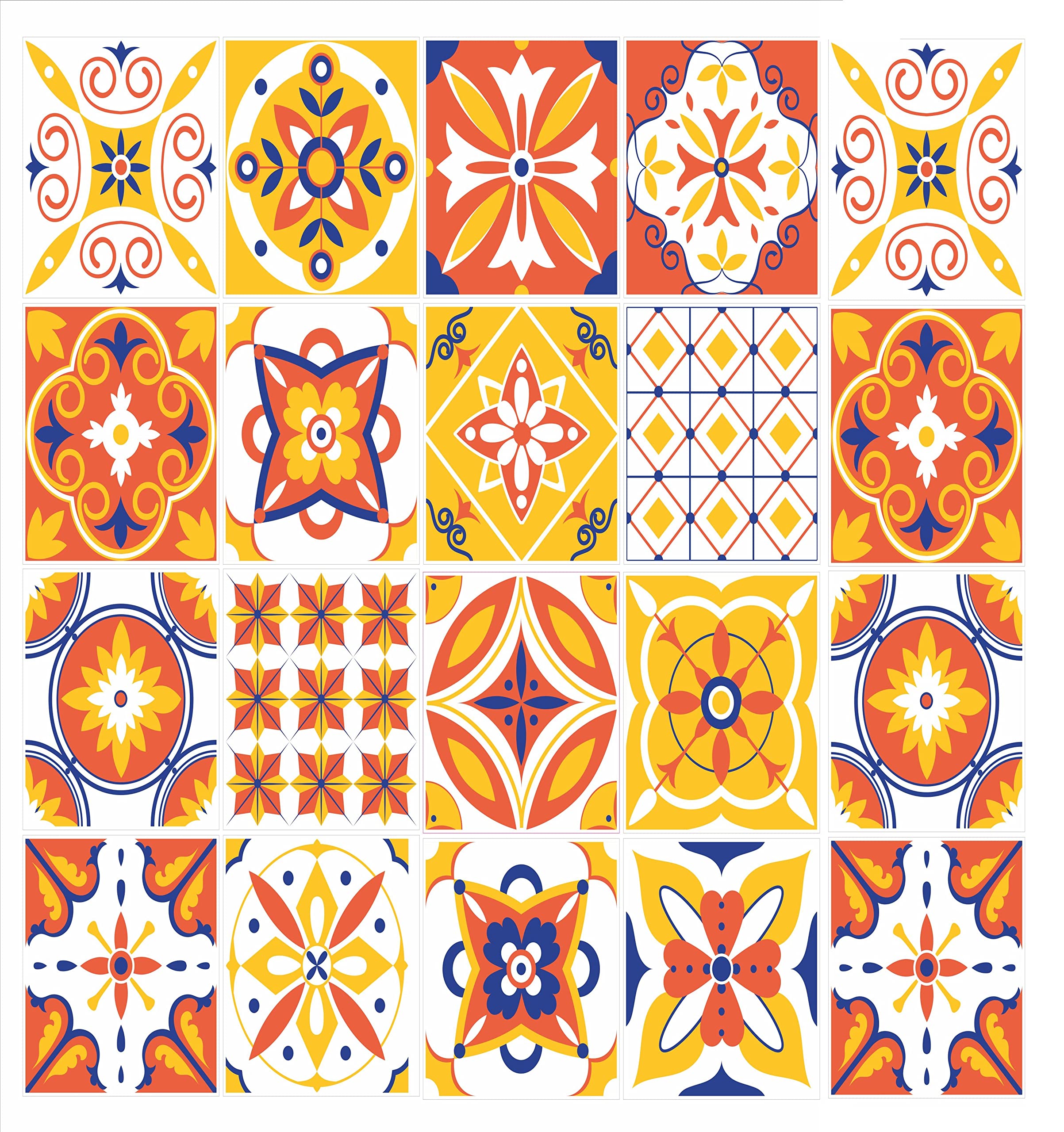 Tile Stickers, Mosaic Waterproof, Pack Of 16. 200mm X 250mm / 8 X 10