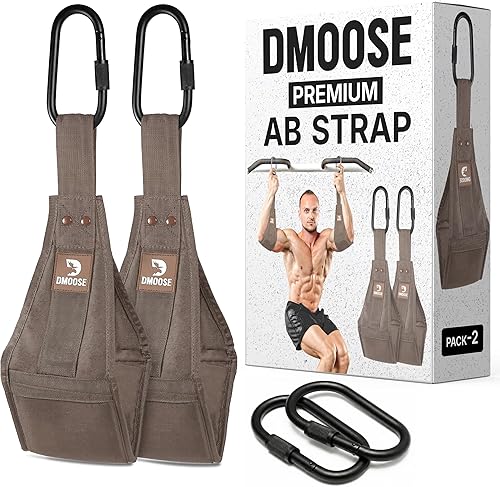 Miniatura 18 de DMoose Fitness Correas colgantes para abdominales para barra de dominadas y entrenamiento de fuerza central, correas de ejercicio acolchadas suaves