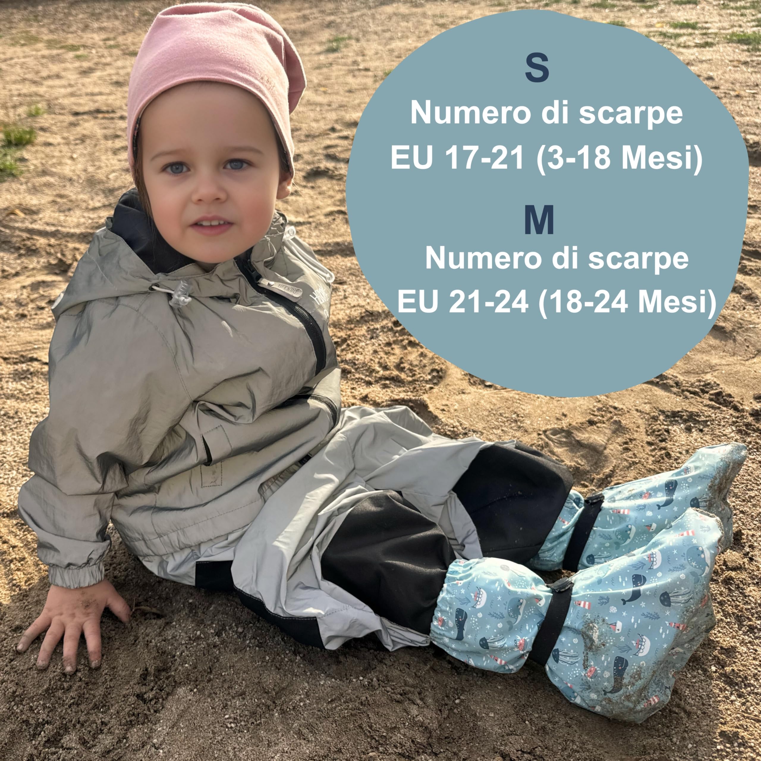 HECKBO Stivaletti da Pioggia per Bebè 3-24 Mesi - Impermeabili con Fodera in Pile - Diversi Motivi - Scarpe da Esterno per Neonati e Bambini Piccoli