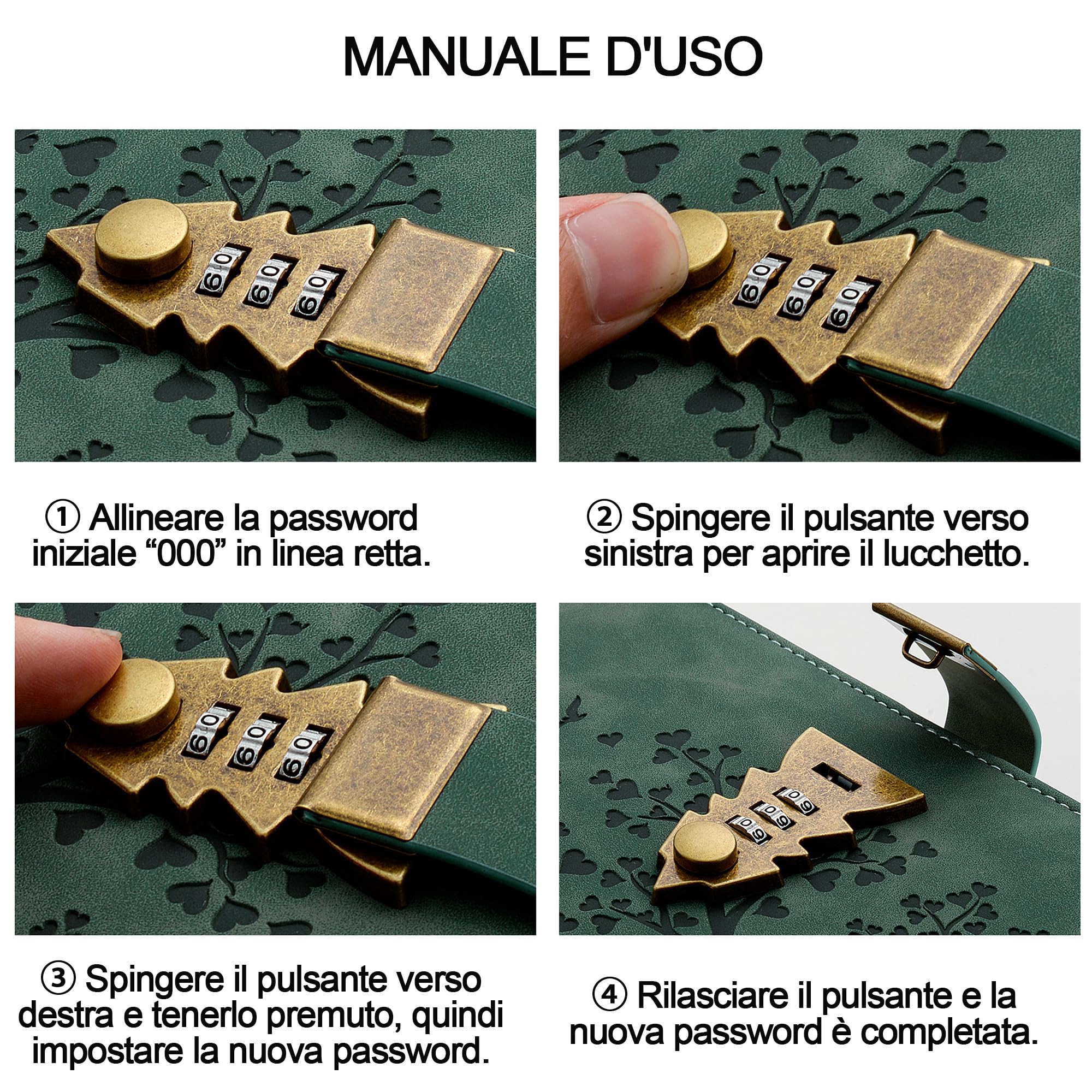 Diario Segreto A5 Lago Verde con Lucchetto 240 Pagine Notebook Protetto