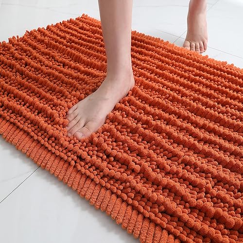 FLOLEOPA - Alfombras de baño de microfibra suave y mullida, alfombras de baño absorbentes y antideslizantes, aptas para lavadora y secado, para