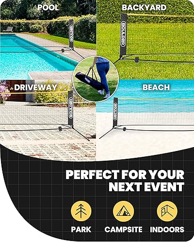 Miniatura 4 de Boulder Juego de red deportiva para exteriores red todo en uno de bádminton pickleball y voleibol para niños 10 pies de ancho x 5 pies de altura