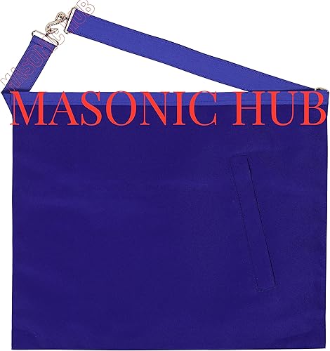 Miniatura 5 de Masonichub Masonic Master Mason Delantal 100% Piel de cordero Blanco Azul Lodge Delantal bordado a mano | Cuadrado G y brújula, Blanco, azul