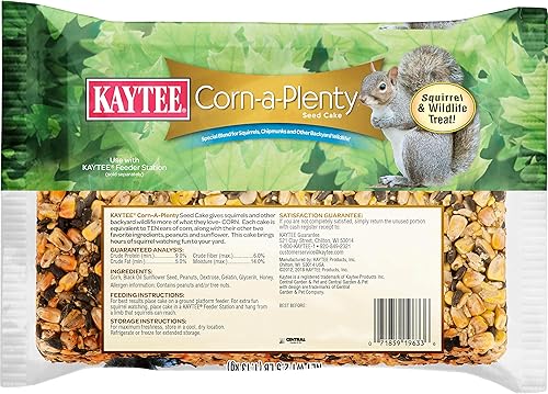 Miniatura 2 de Kaytee Corn A Plenty Treat - Alimento para pastel de semillas para ardillas silvestres, ardillas, conejos y otros animales salvajes de backyeard,
