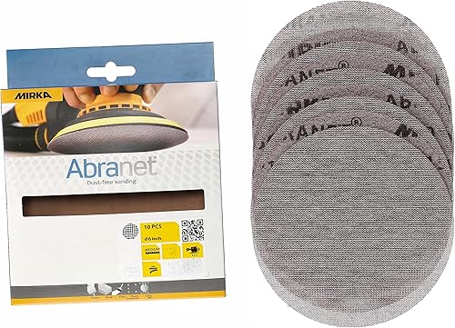 Mirka Abranet - Disco de red de 6 pulgadas, grano 600, discos de lija con gancho y bucle, 10 unidades, 9A-241-600RP