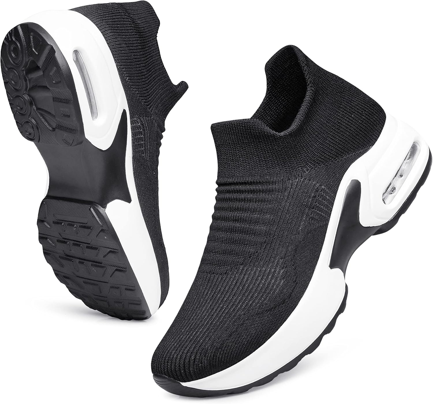 YHOON Women's Walking Shoes Slip-on - Sock Sneakers Ladies Nursing Work Air Cushion Mesh Casual Running Jogging Shoes