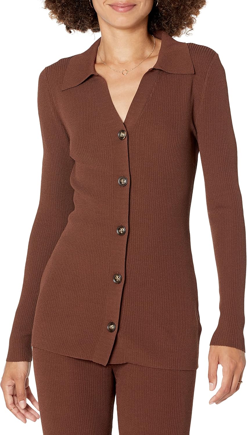 The Drop Women's Constance Rib Button-Down Sweater