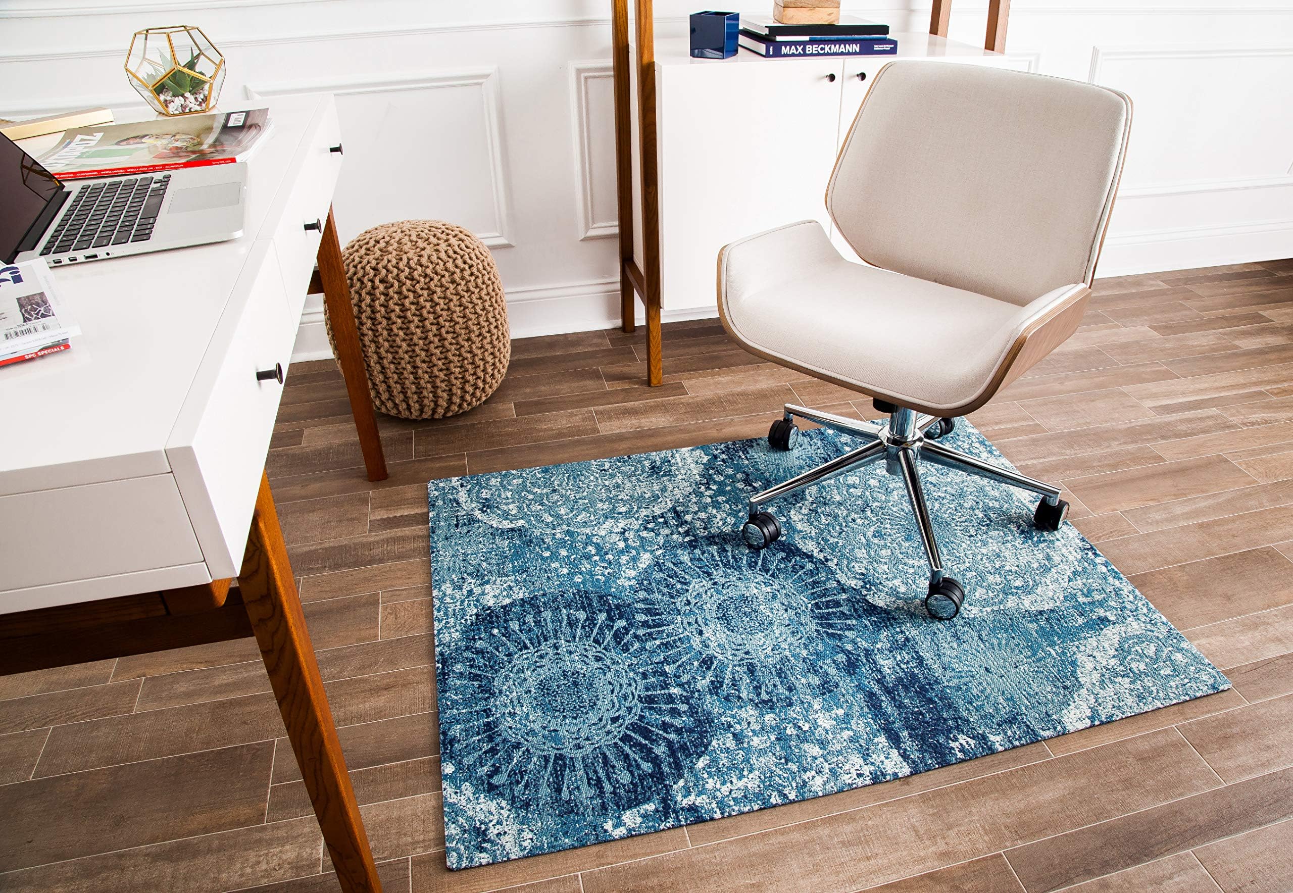 Anji Mountain Rug'd Office Chair Mat for Carpet & Hardwood Floor - Jacquard Woven Top, Anti-Slip Backing, Low Pile, Floor Protector Desk Chair Mat, Office Rugs for Rolling Chairs (36 x 48)