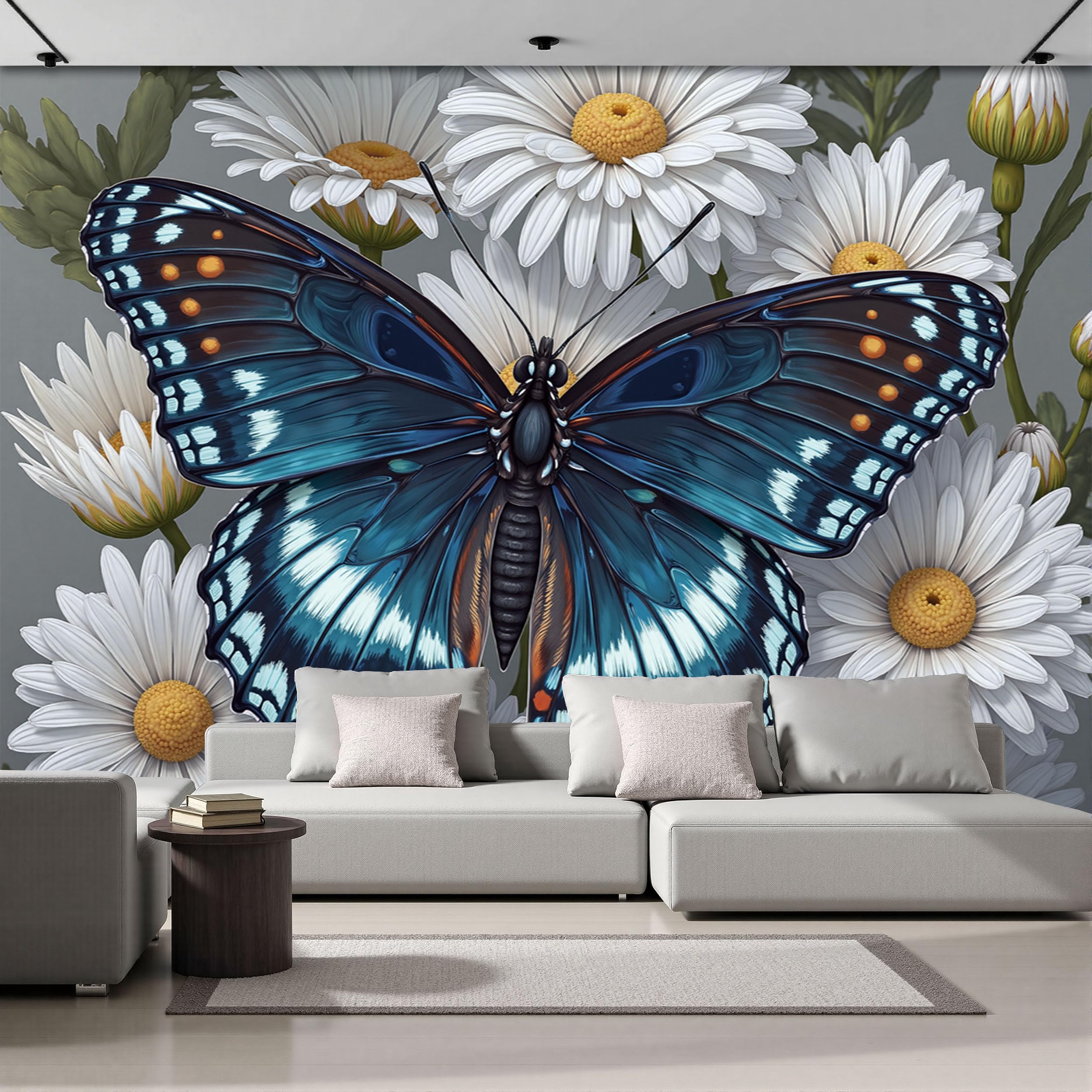 Papel pintado pared 3D de flores para ampliar salones oscuros y sin vida
