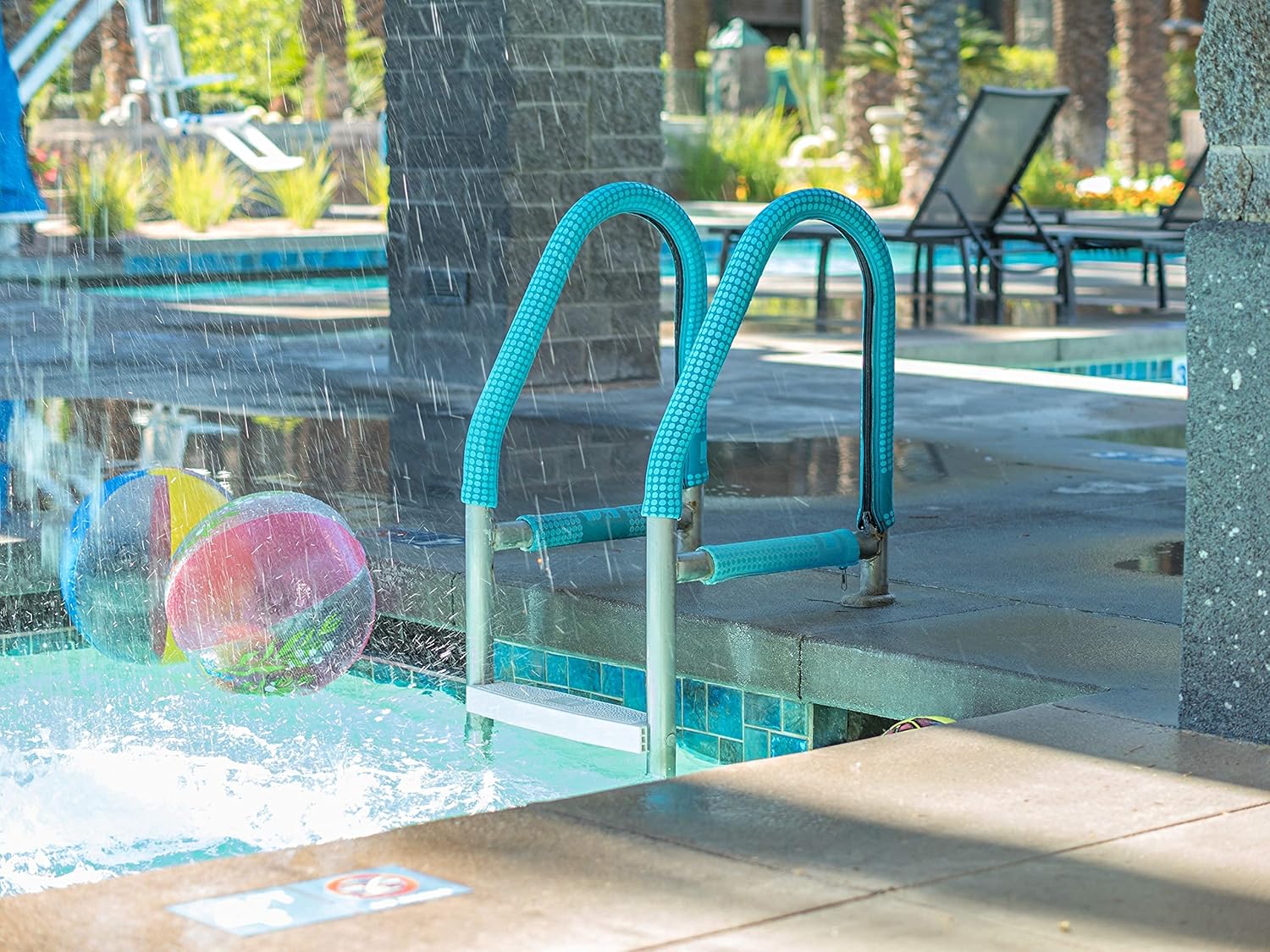 Indian Teal KoolGrips Comfort Swimming Pool and Spa Ladder Handrail Grip - 4 Foot (1.9 inches diameter)