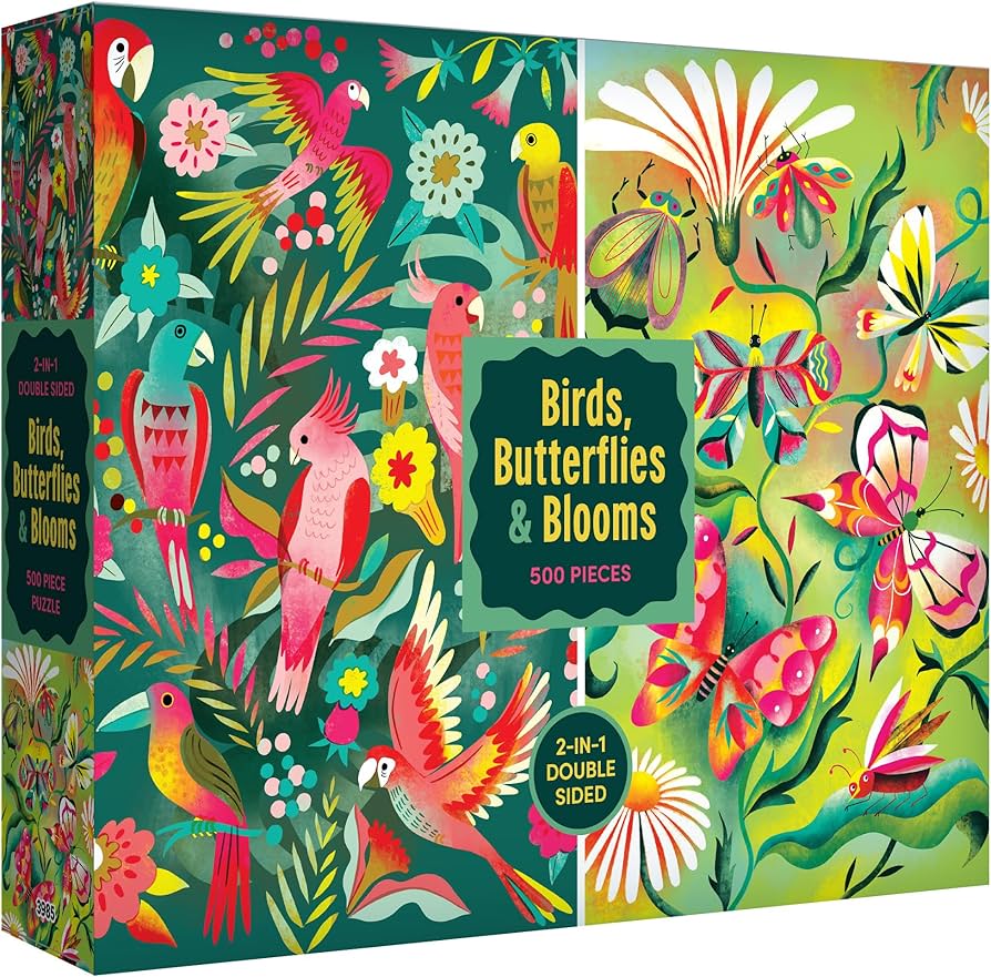 Amazon.com: RoseArt - Birds, Butterflies & Blooms 500 Piece Double