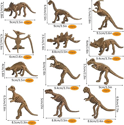 Miniatura 2 de 36 piezas de esqueletos de fósiles de dinosaurio, juguetes de esqueleto de dinosaurio, figuras surtidas, huesos de dinosaurio para decoración de