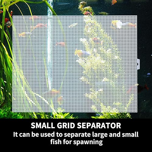 Miniatura 4 de Paquete de 2 divisores de pecera con ventosa, divisor de acuario, placa de rejilla de plástico para separador de peces juveniles, diseñado para