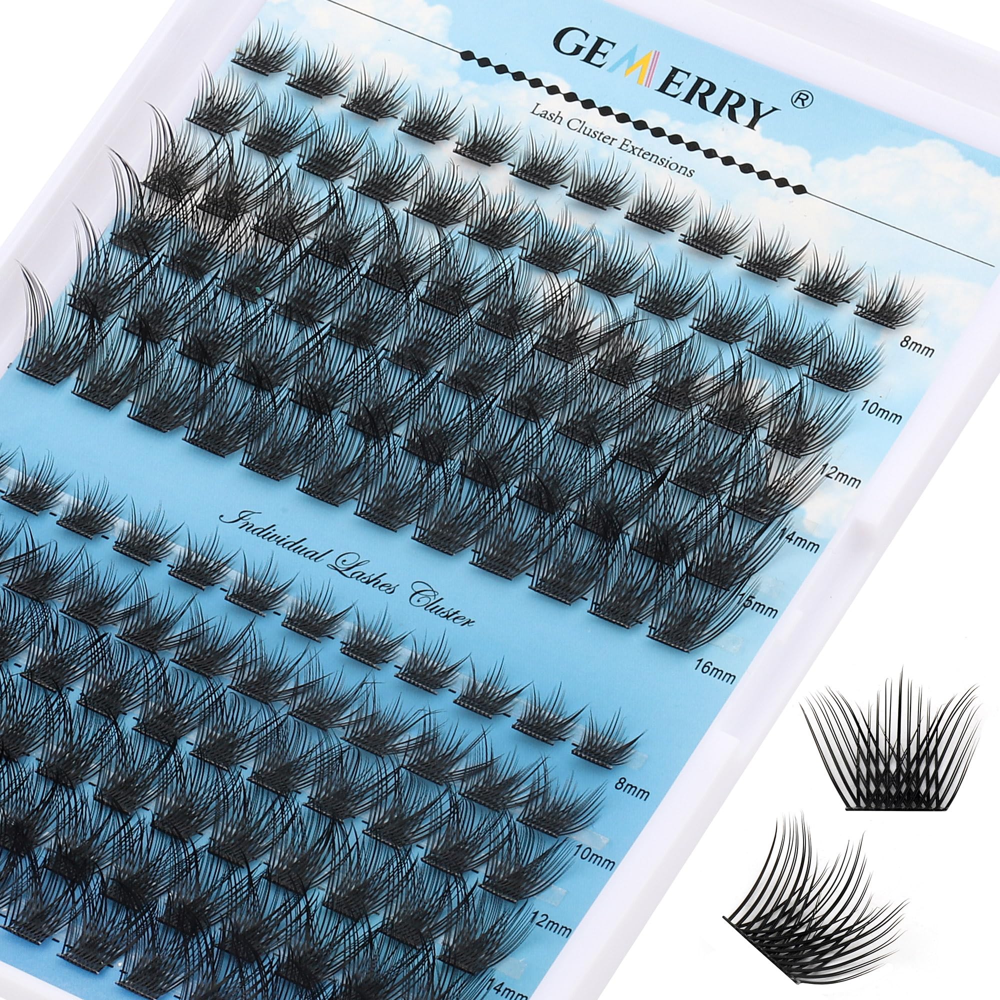 Kit De Extensión De Pestañas Postizas Individuales DIY con 240 PCS 8-16mm Pestañas Pelo a Pelo y Pegamento Pinzas Gemerry (30+40D) — view 19