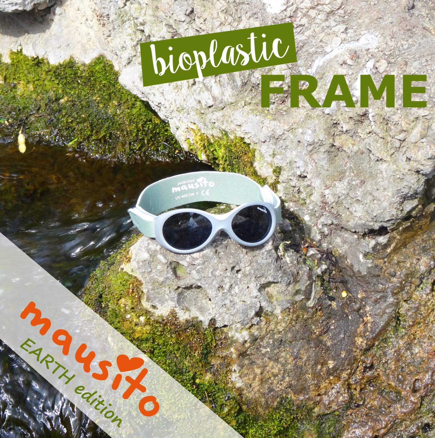 Mausito lunettes de soleil bébé 0-18 mois POLARISÉES & BIOPLASTIQUE sans BPA | Flexibles & souples lunette soleil bebe avec bandeau ajustable | 100% PROTECTION UV | Design européen pour enfants