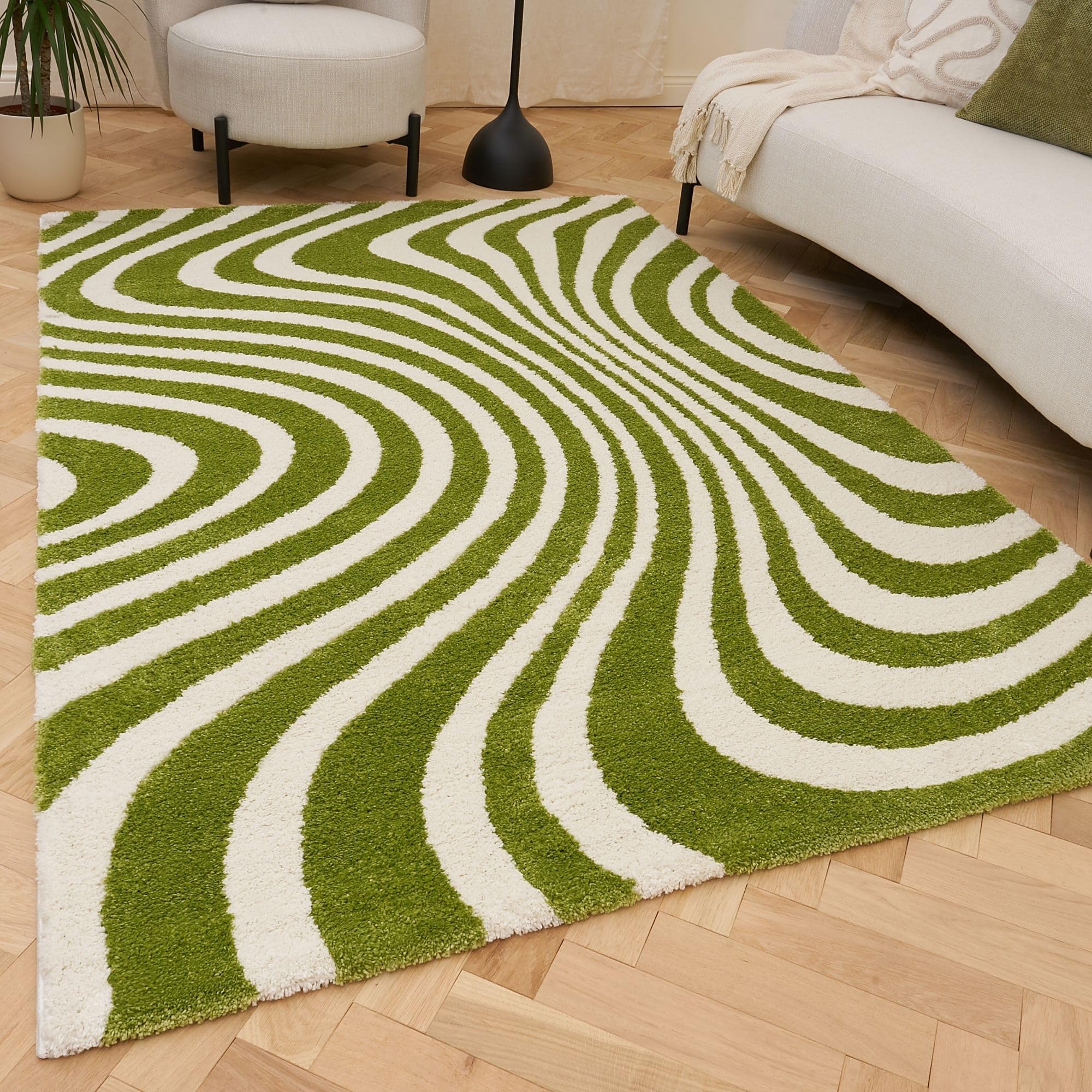 The Rugs Green/White Joli Striped & Rug - 200X290 Cm