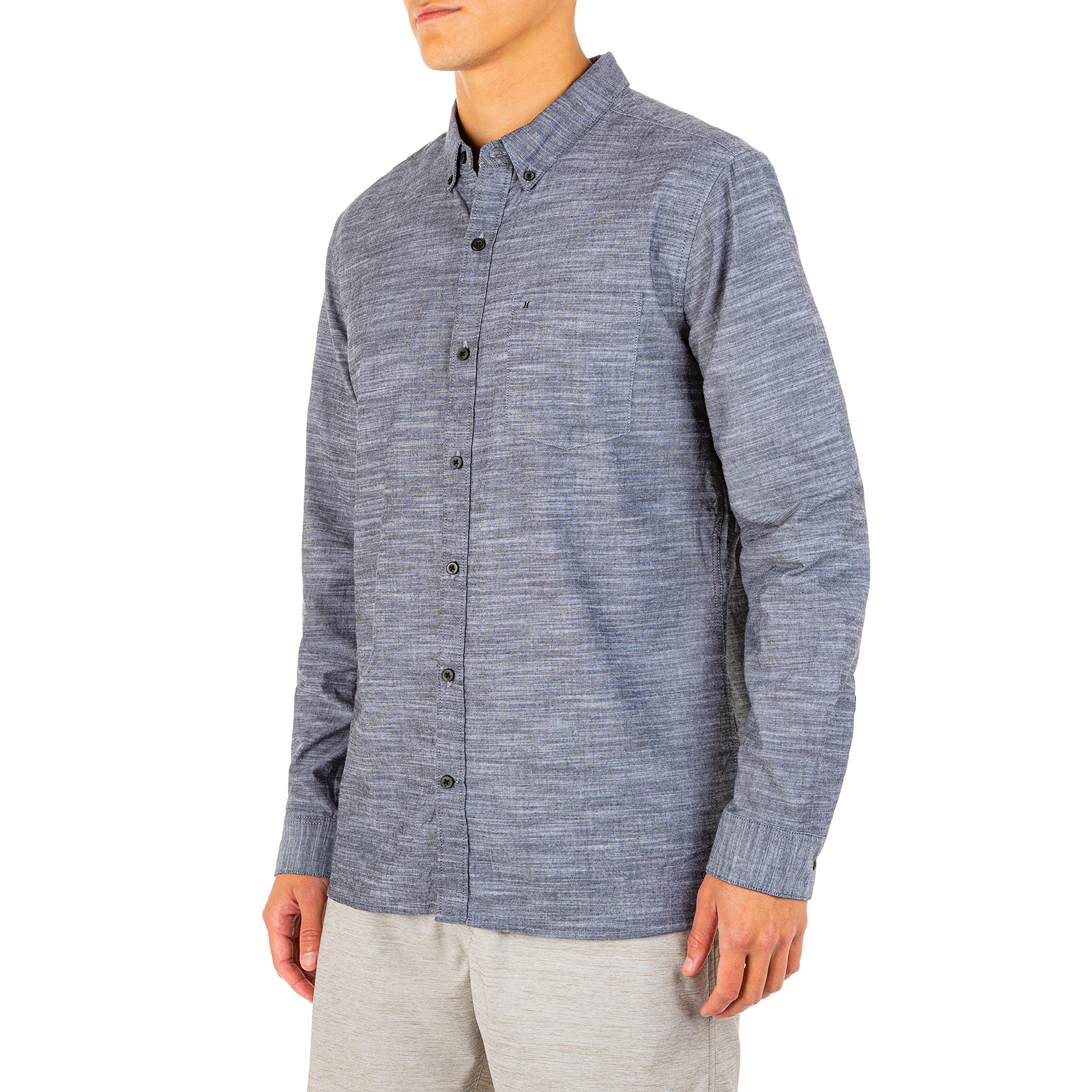 Hurley M One and Only LS Camisa de Manga Larga Hombre (Pack de 1)
