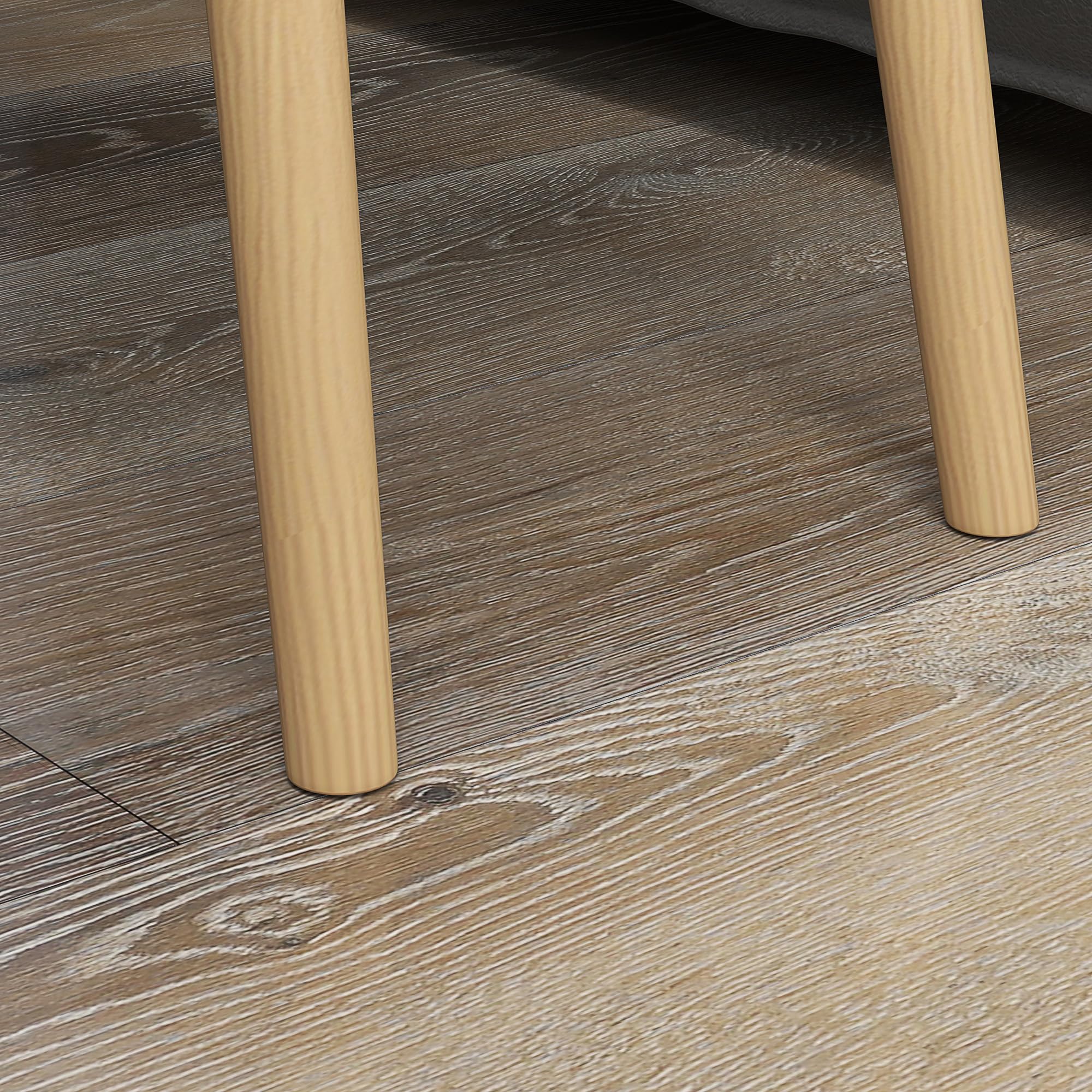HOMCOM Set di 2 tavolini con gambe in legno Tavolini da caffè per soggiorno, camera da letto, ufficio 59,5x39,5x45 cm e 44,5x28,5x40 cm Grigio e naturale