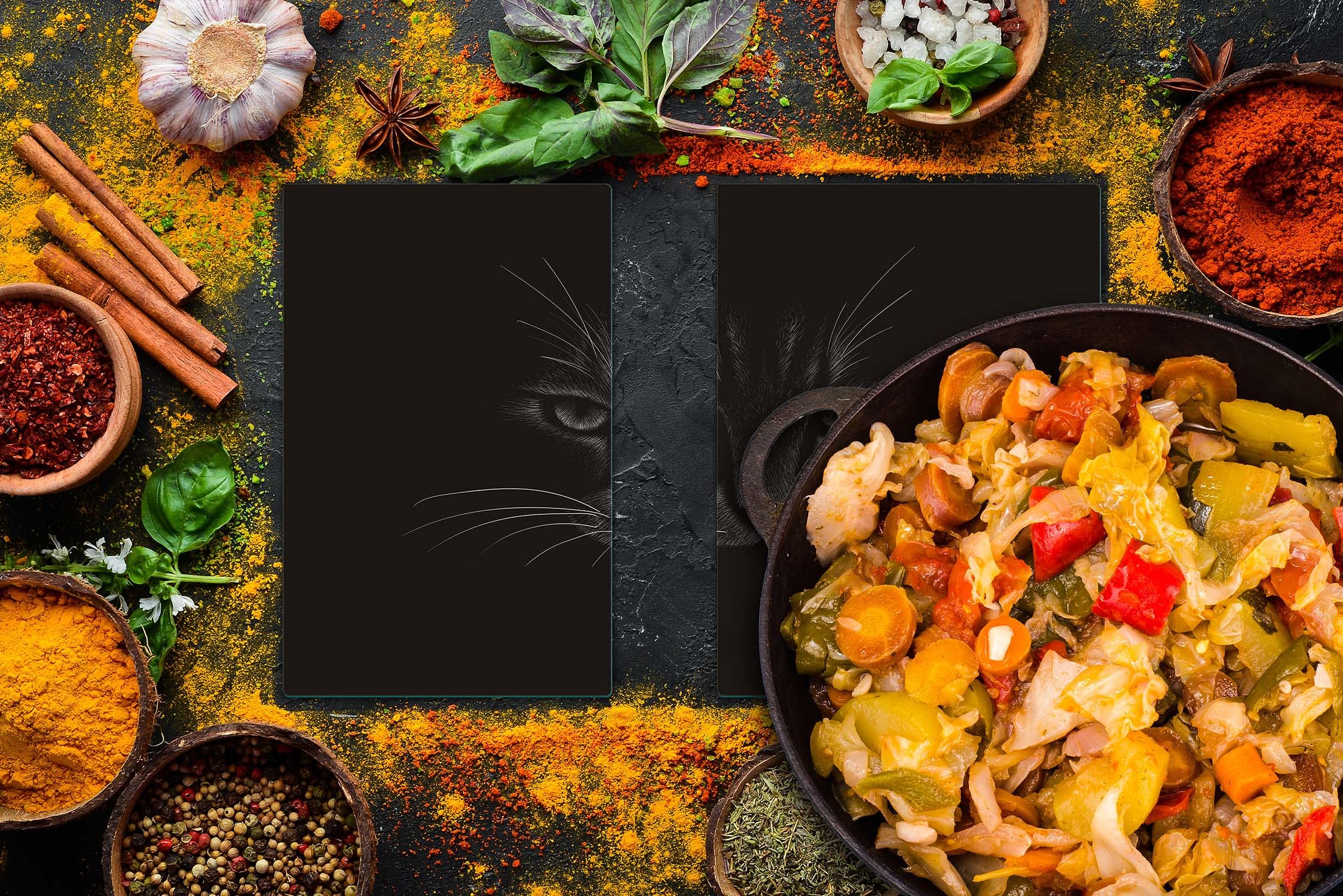 Placa protectora de vitrocerámica 65 x 52 cm 2 piezas cocina eléctrica universal para inducción protección contra salpicaduras tabla de cortar de vidrio templado, GATO