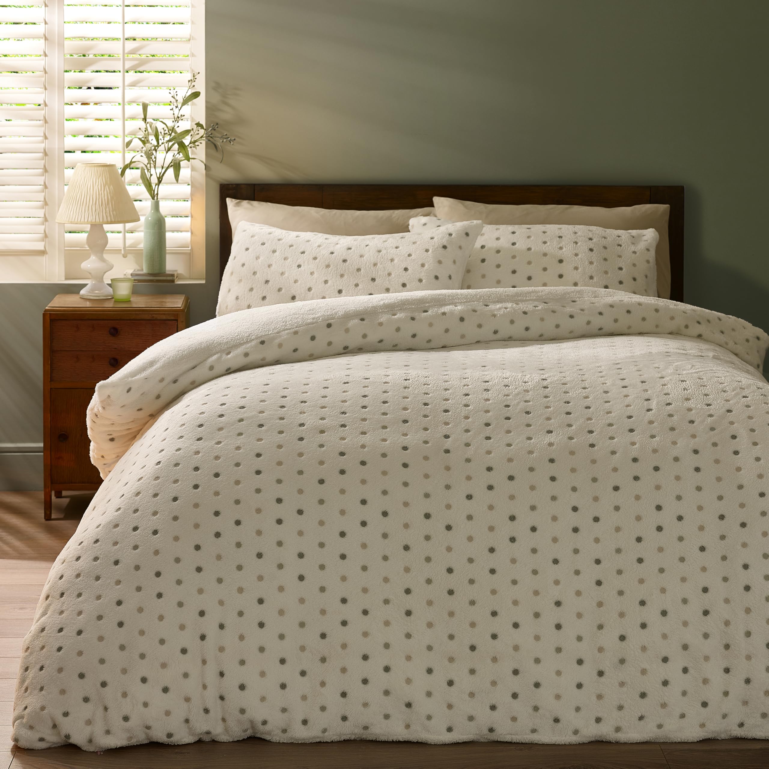 Cosy Spot Fleece Duvet Cover Set